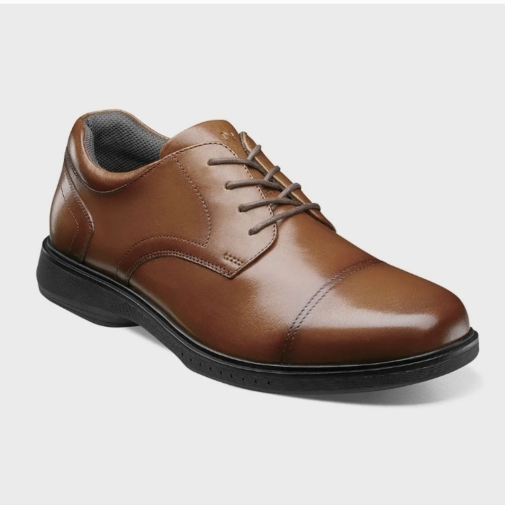 Nunn Bush Kore Pro Plain Toe Oxfords in Cognac Brown Size 13 NWT